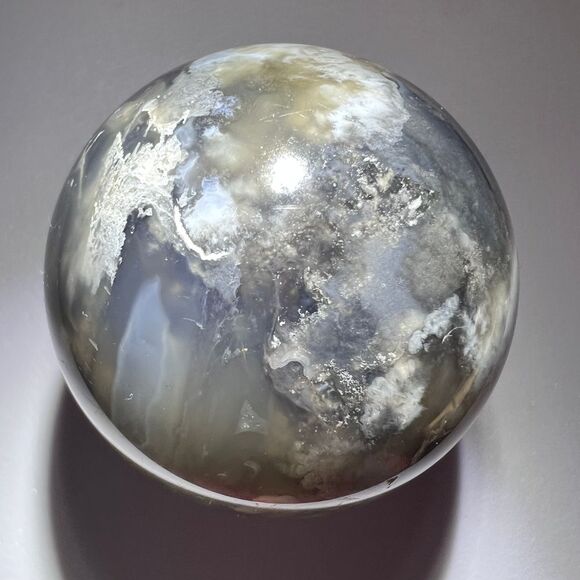 Black Flower Agate‎ Sphere (1) - Picture 3 of 10